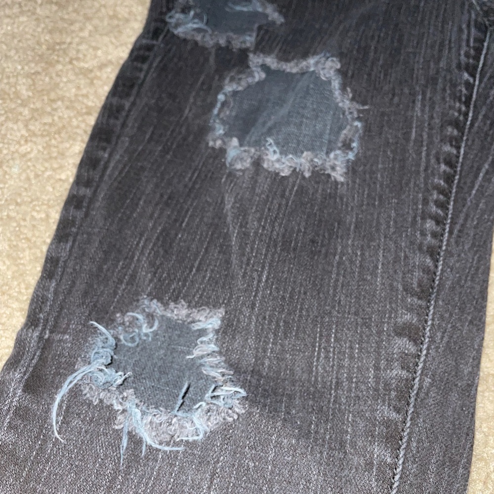 DKNY Black Ripped Denim Skinny Jeans Size 4 - Picture 3 of 5